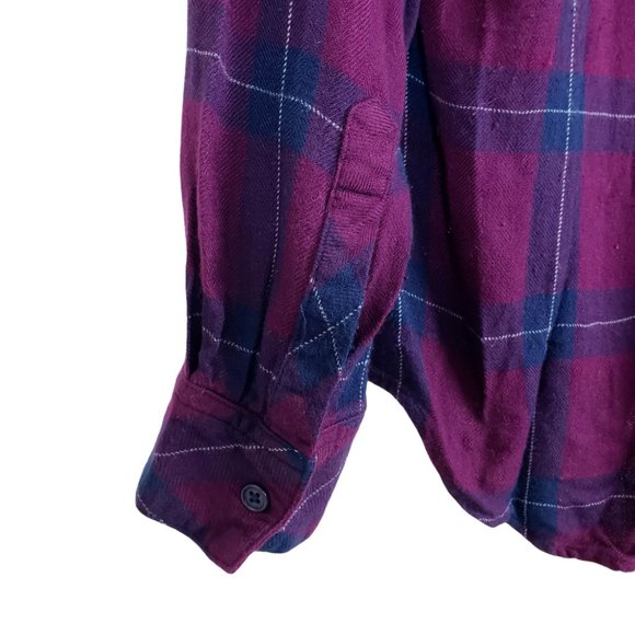 Rails Hunter Shirt Merlot Navy Plaid Flannel Rayon Long Sleeve Womens Medium - Picture 9 of 9